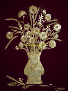 Straw Flowers of Daily Bread on Burgundy Velvet by Ursula Astras. © ladyofwheat.com